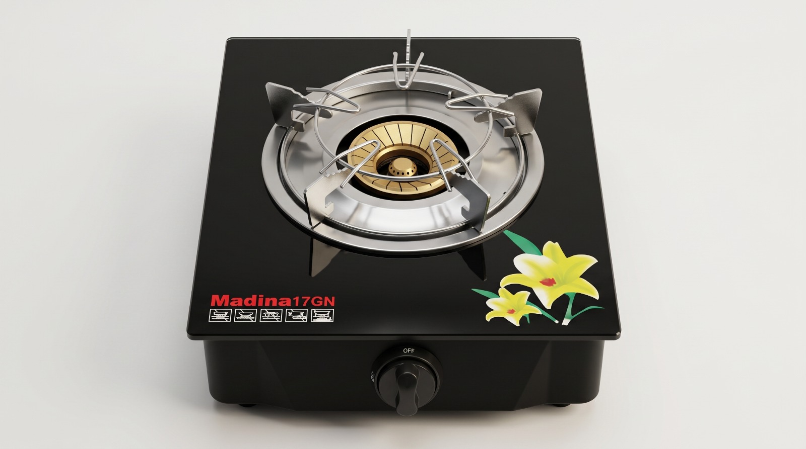 Madina Premium Gas Stove M 17 GN Black LPG Single Gas Stove 